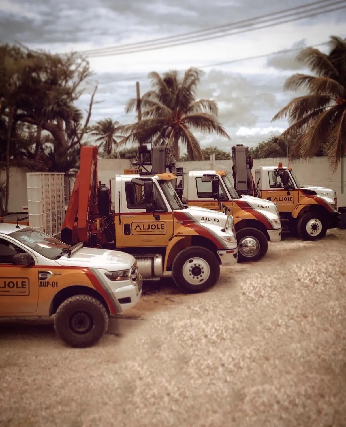 Nuestra flota de tractocamiones estacionada